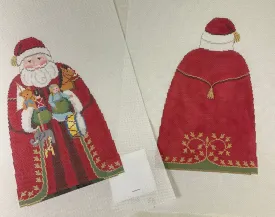 * Susan Roberts Needlepoint 3398F/B Santa with Toys Tree Topper- Front/Back