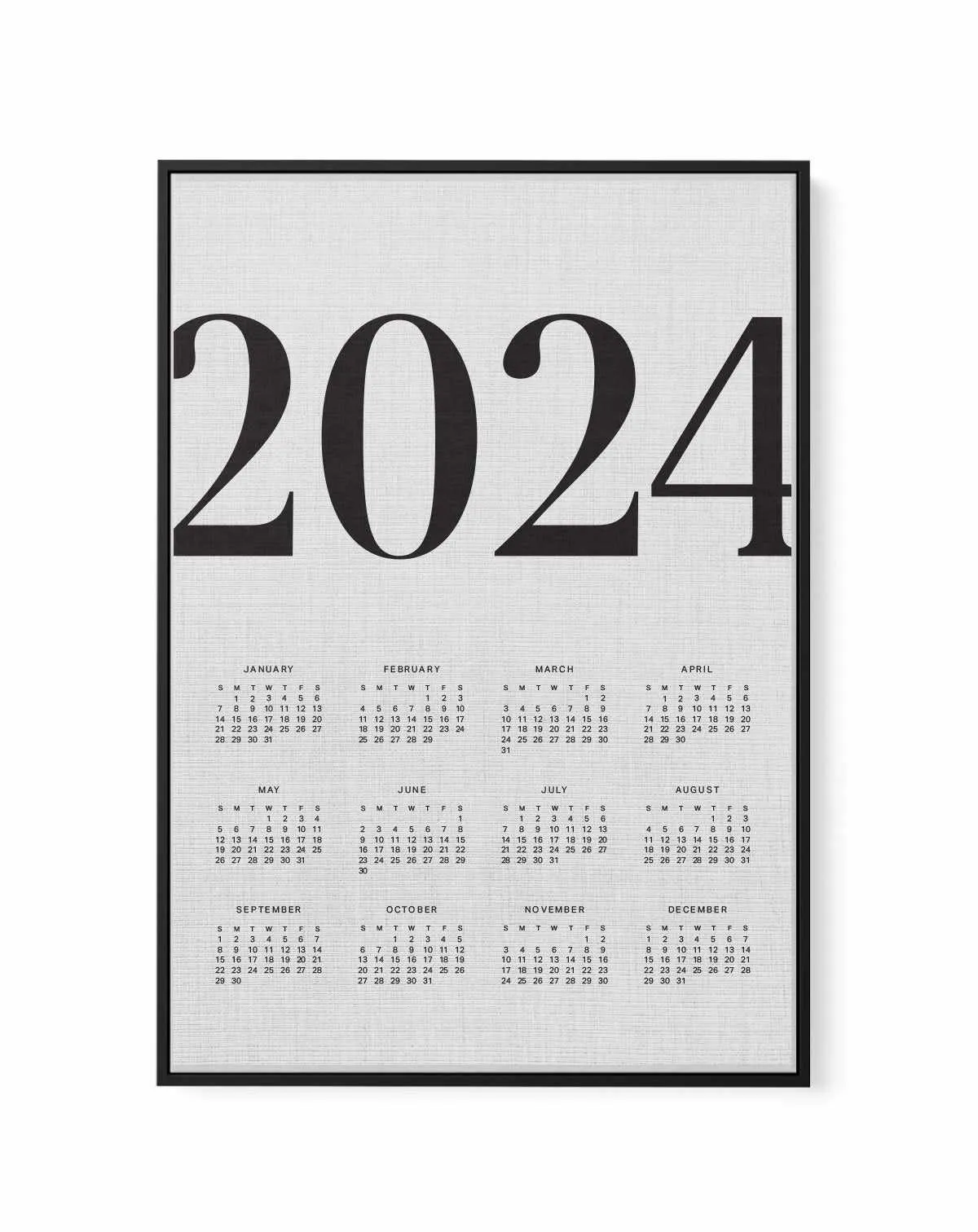 2024 Vogue Calendar in Linen | Framed Canvas Art Print