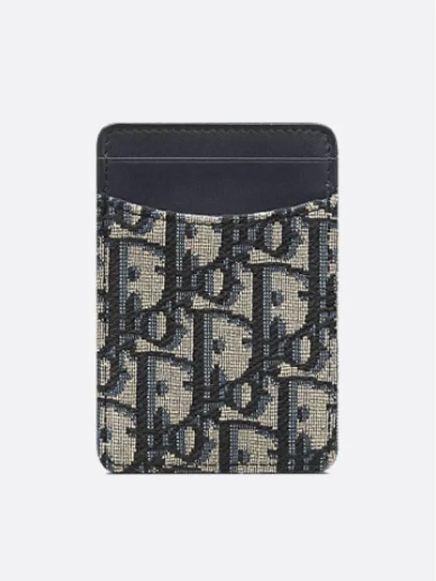 30 Montaigne Vertical Card Wallet Blue Dior Oblique Jacquard S2379UTZQ M928