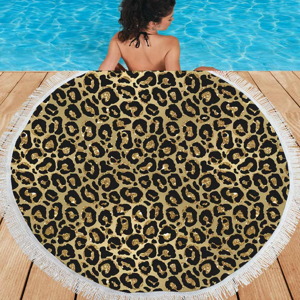 Animal print 4  Circular Beach Shawl 59"