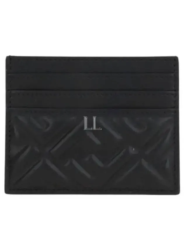 Baguette Embossed FF Logo Card Wallet Black