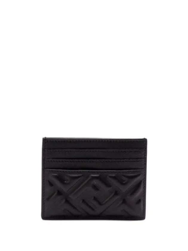 Baguette Embossed FF Logo Card Wallet Black