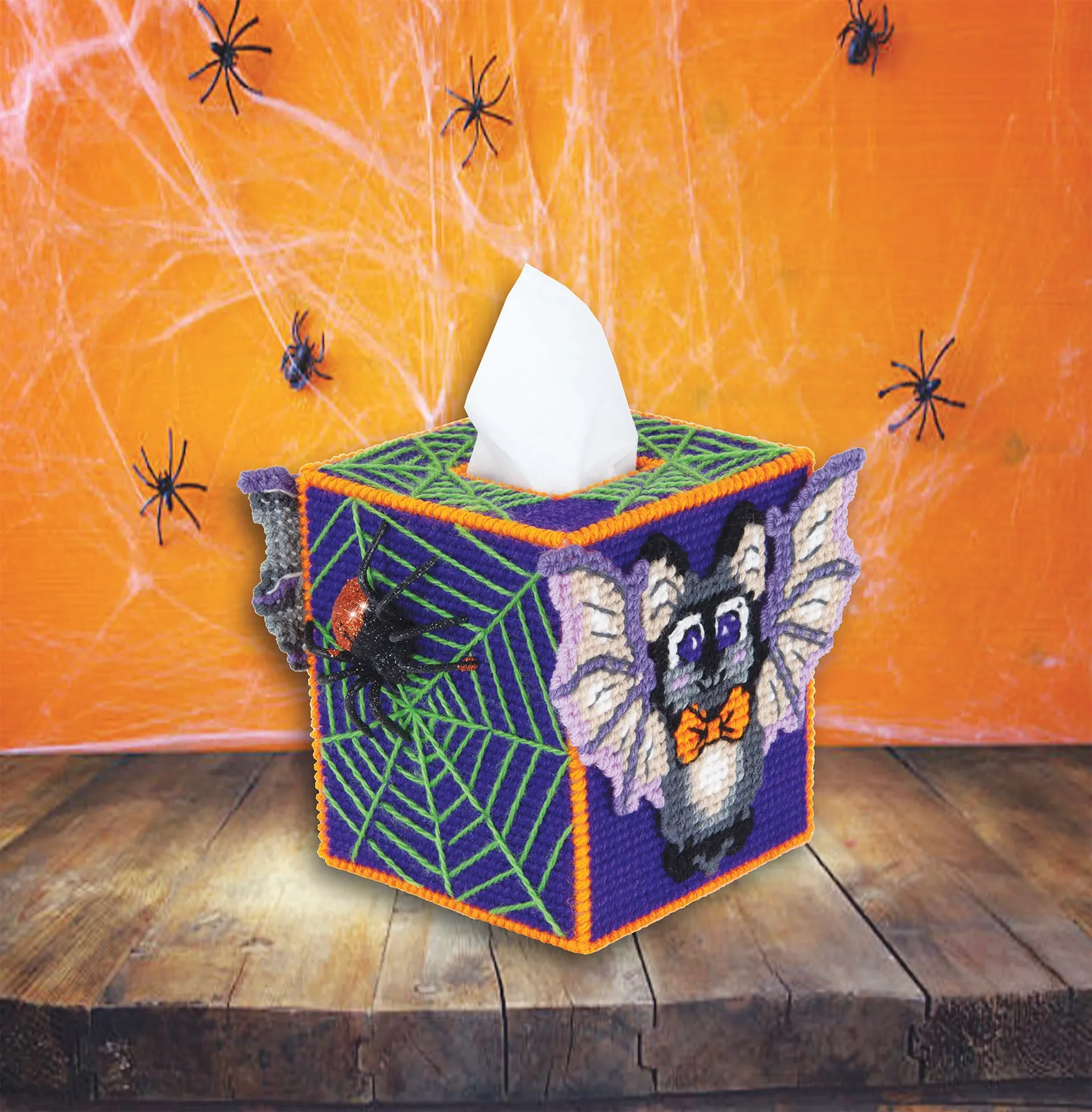 Barnaby The Bat Tissue Box Cover Plastic Canvas Kit