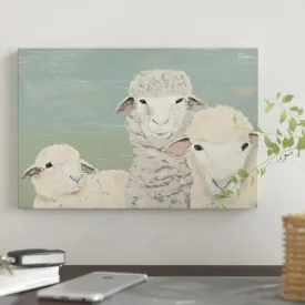 'Bashful Sheep II' Print on Canvas 12" H x 18" W x 0.75" D #861HW