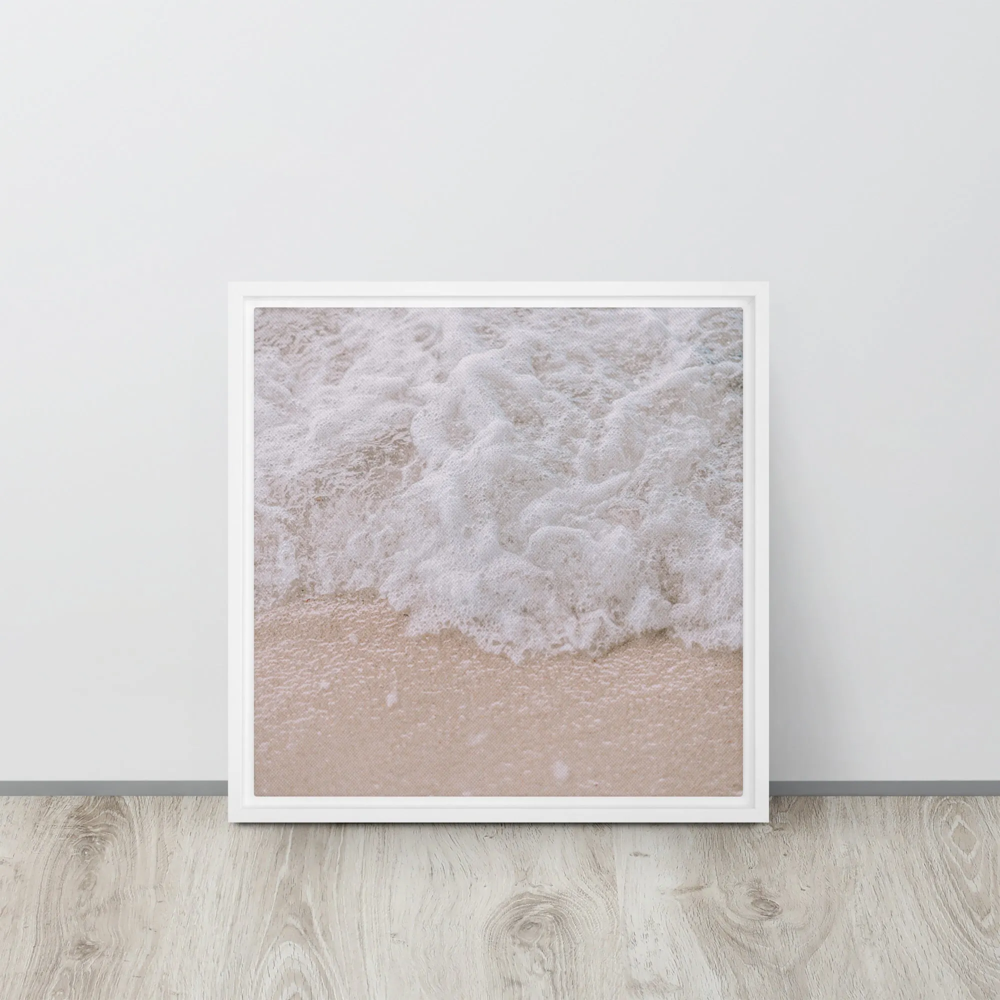 Beach Foam Framed Canvas Print