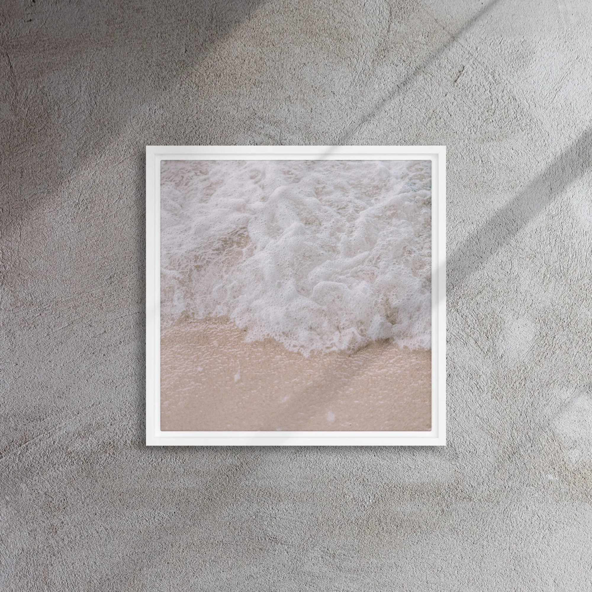 Beach Foam Framed Canvas Print