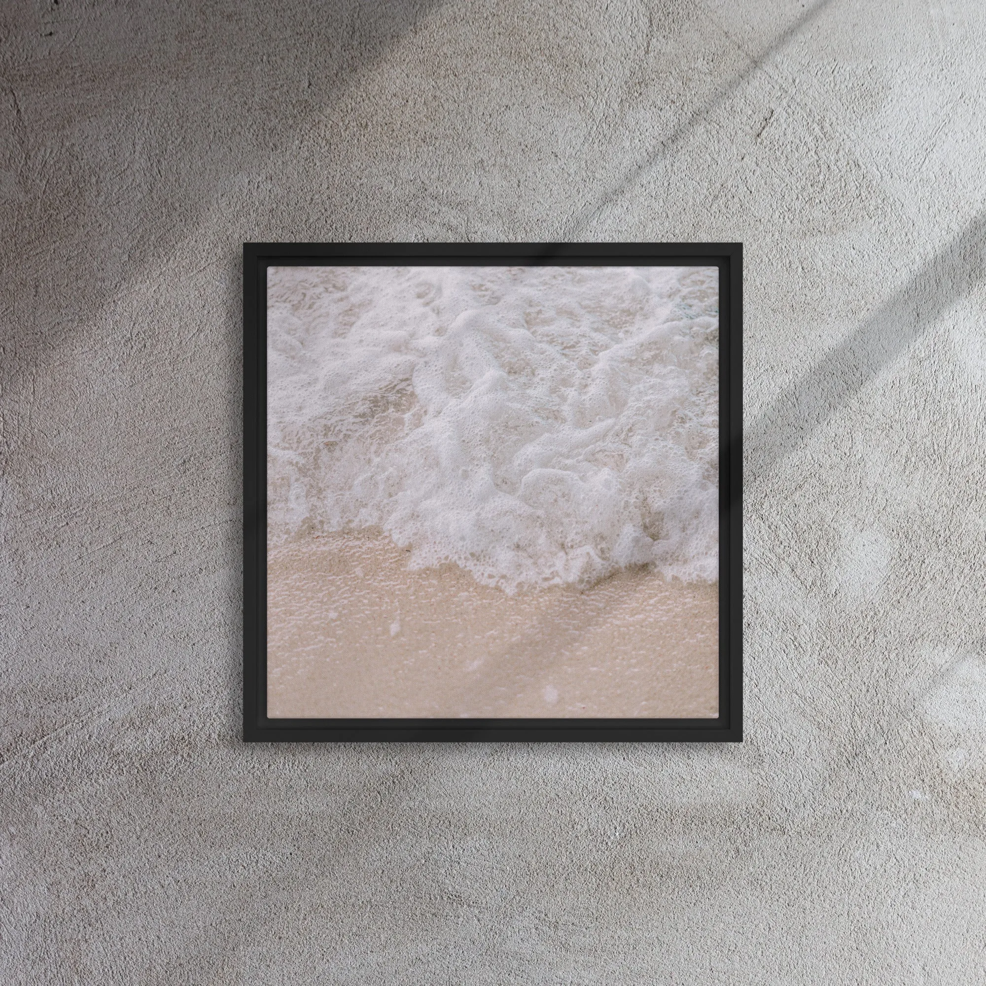 Beach Foam Framed Canvas Print