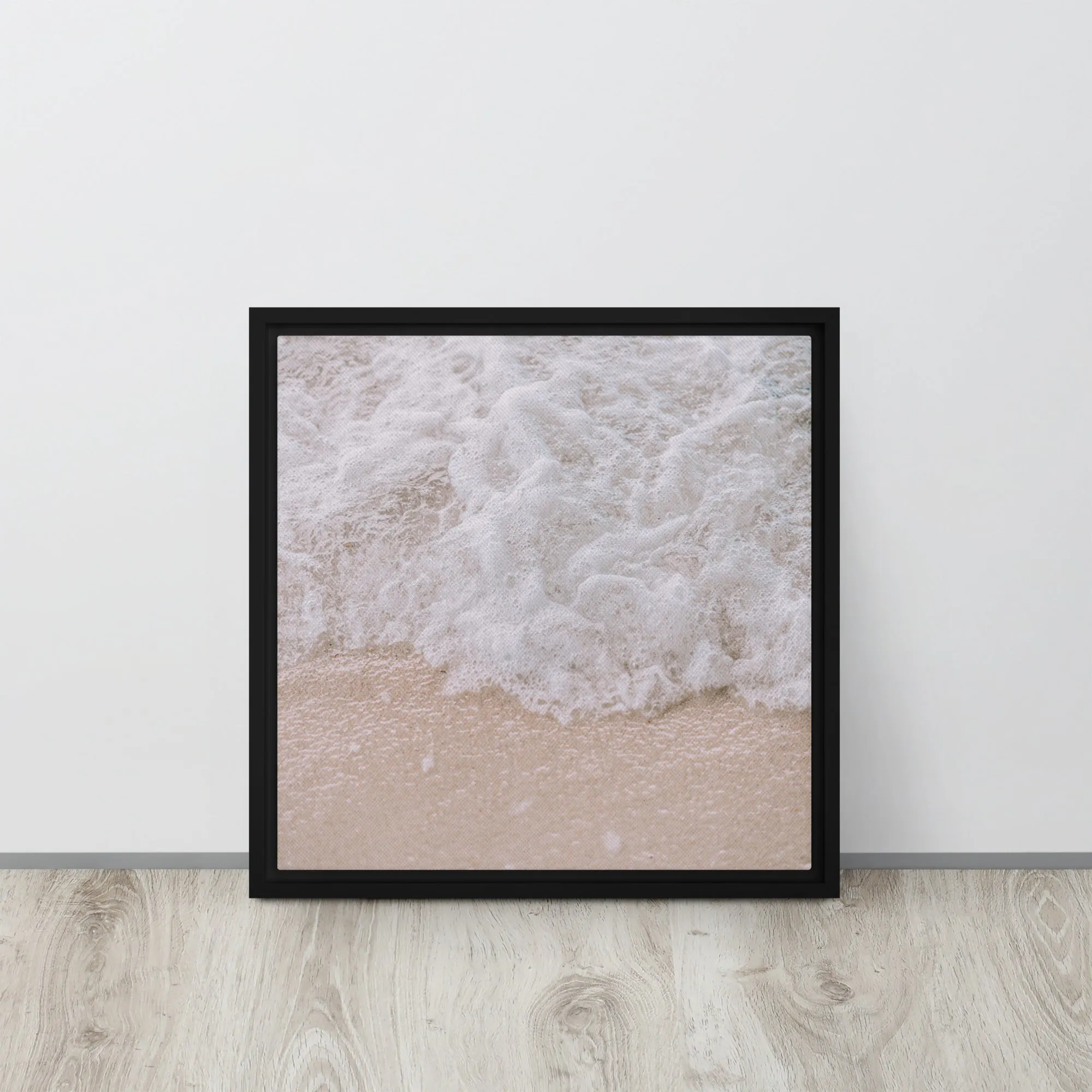 Beach Foam Framed Canvas Print