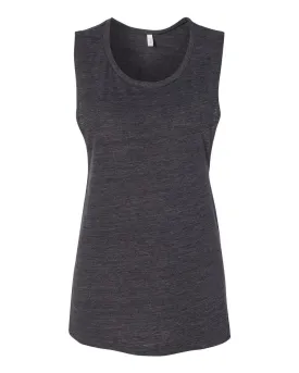 Bella   Canvas 8803 Women's Flowy Scoop Muscle Tank - Charcoal Black Slub