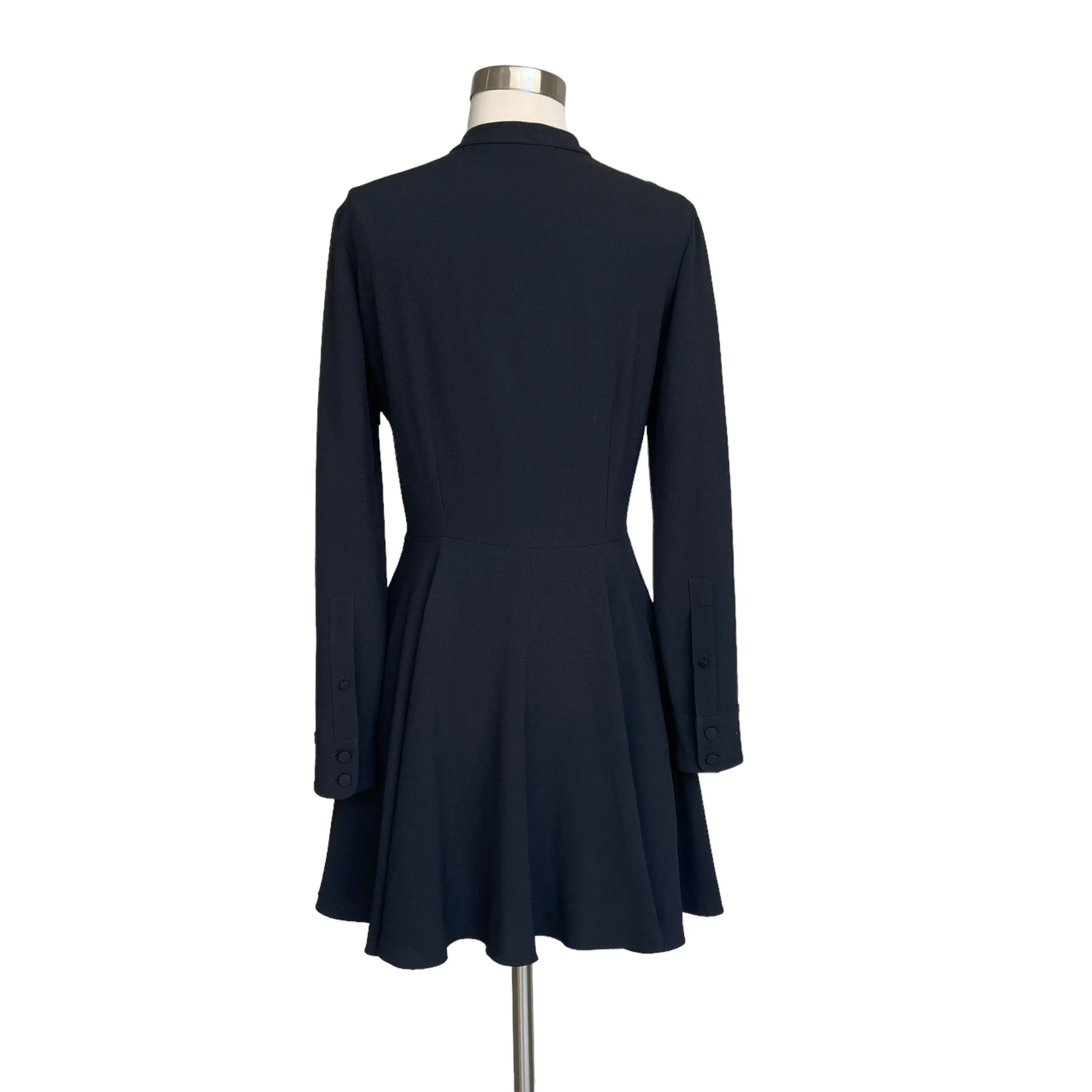 Black Long Sleeve Button Up Dress - S