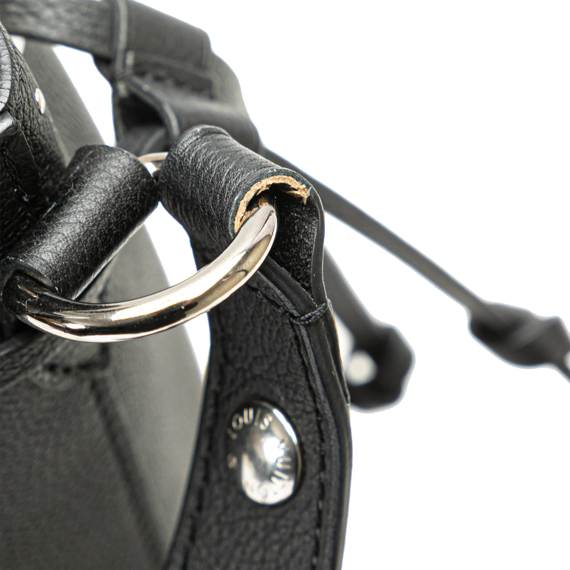 Black Louis Vuitton Studded Lock Me Bucket Bag