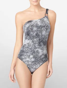 CALVIN KLEIN Pebble Beach One Shoulder Swimsuit (2 colors)