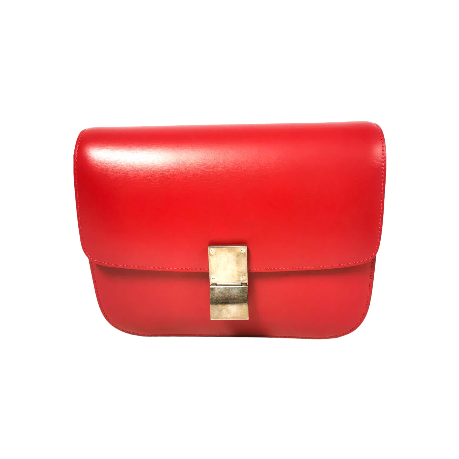 Celine Classic Box Medium Red Calfskin