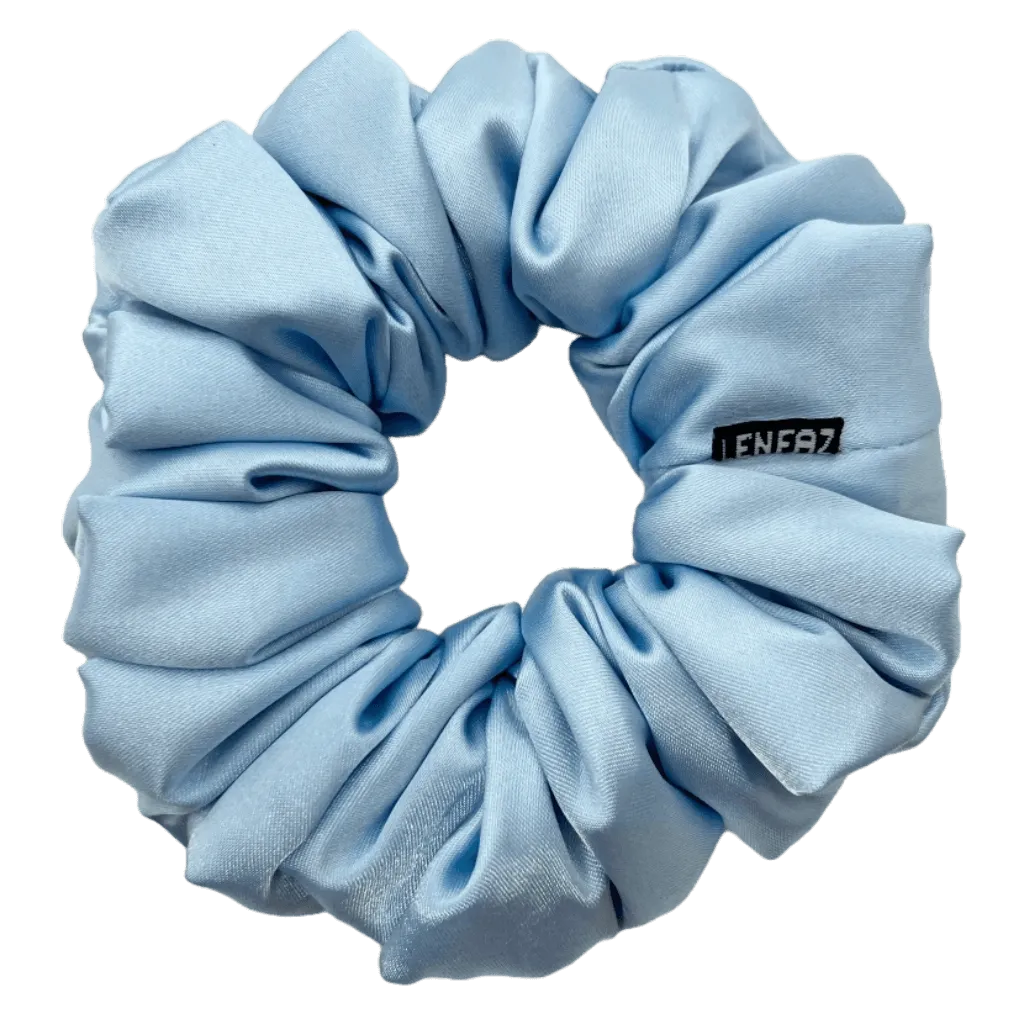 Cinderella Blue Satin Silk Scrunchie