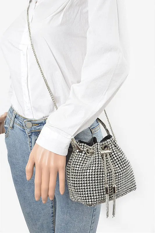 Clear Oversized Rhinestone Bucket Bag