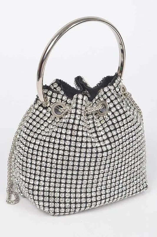 Clear Oversized Rhinestone Bucket Bag