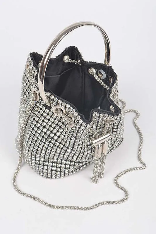 Clear Oversized Rhinestone Bucket Bag