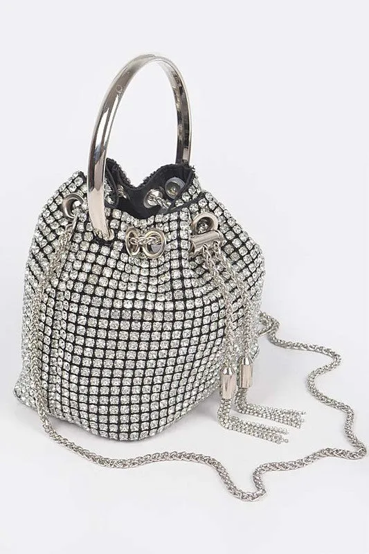 Clear Oversized Rhinestone Bucket Bag