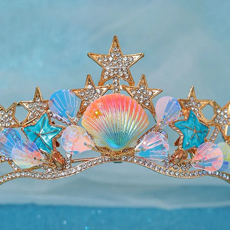 Colored seashells Crown Seashell Starfish Tiara