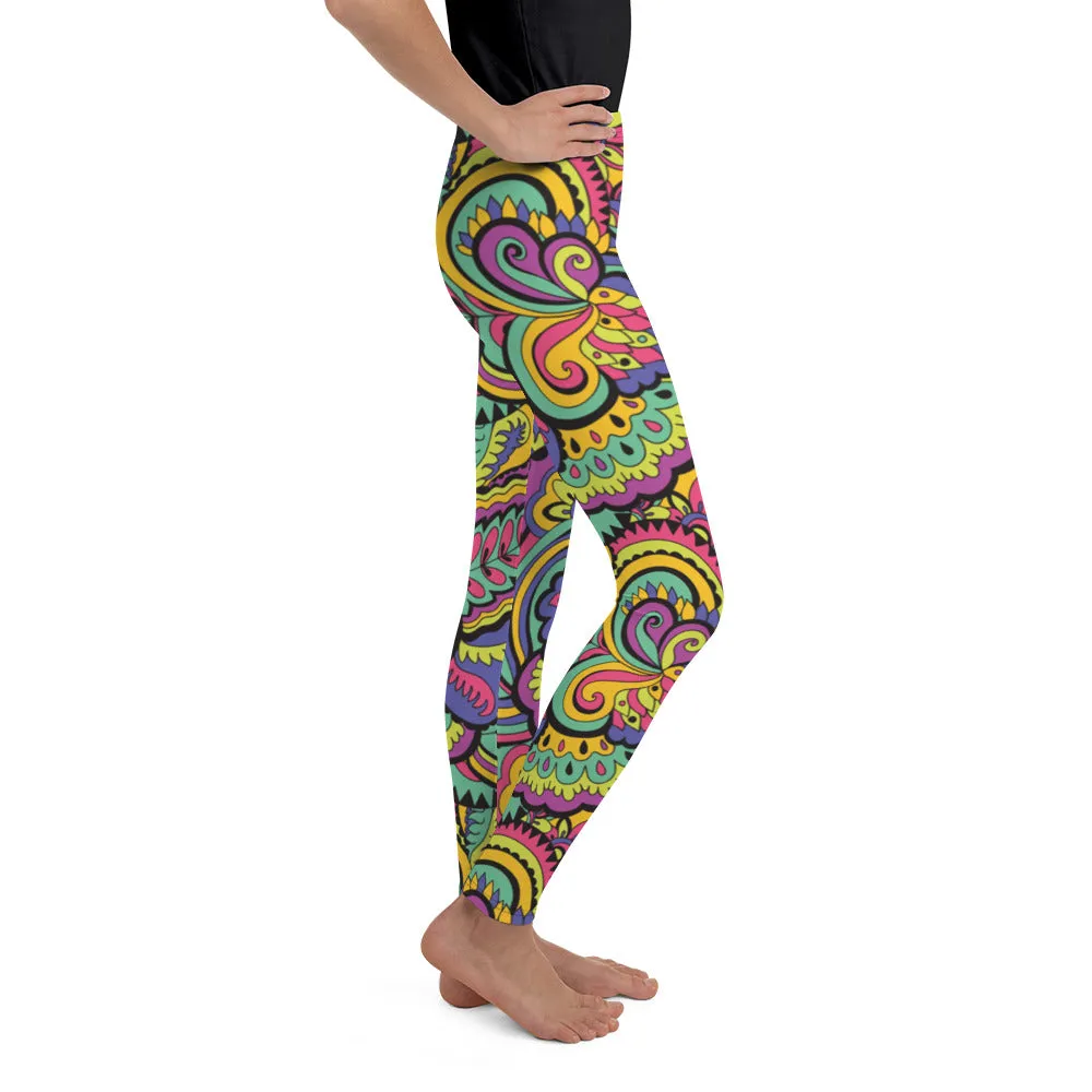 Colorful Fun Pattern Youth Leggings