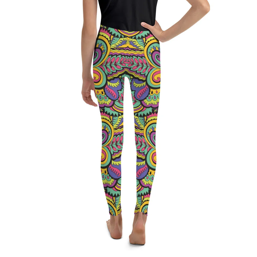 Colorful Fun Pattern Youth Leggings