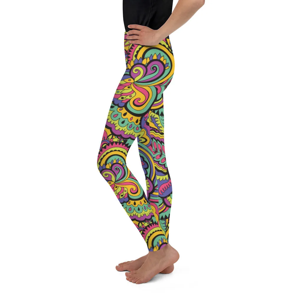 Colorful Fun Pattern Youth Leggings