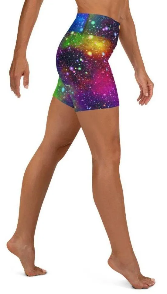 Colorful Universe Yoga Shorts