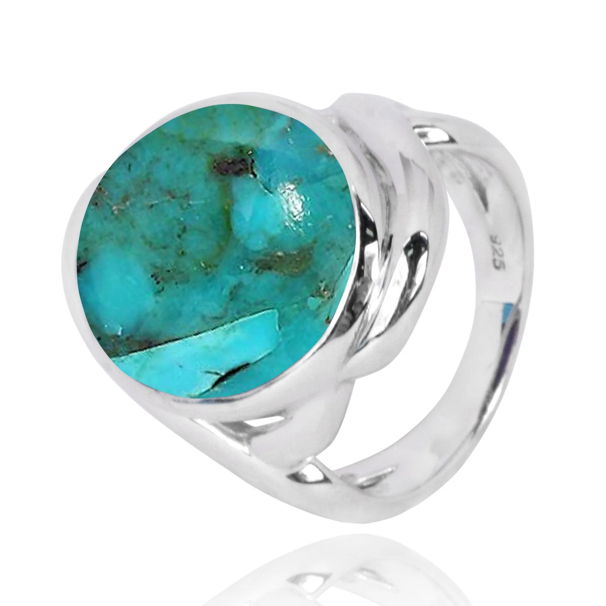 Compressed Turquoise  Cocktail Ring