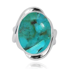 Compressed Turquoise  Cocktail Ring