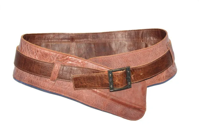 Double Wide Reversible Leather Belt