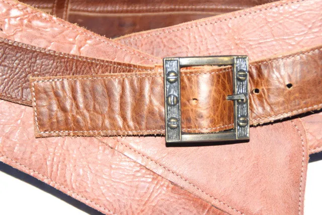 Double Wide Reversible Leather Belt