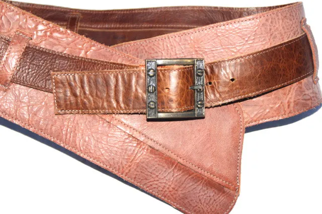 Double Wide Reversible Leather Belt