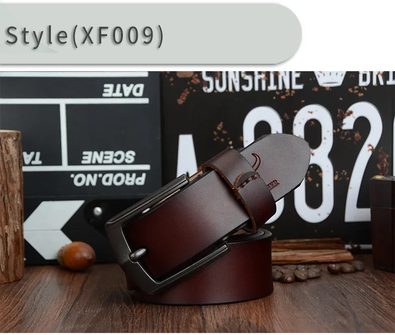 Dynamic buckle leather belt belt