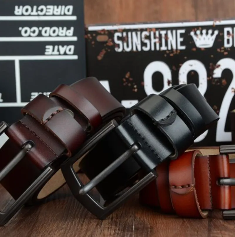 Dynamic buckle leather belt belt