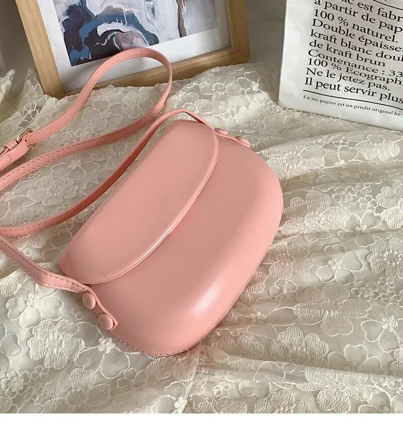 Eloise Candy Color Molded Saddle Bag