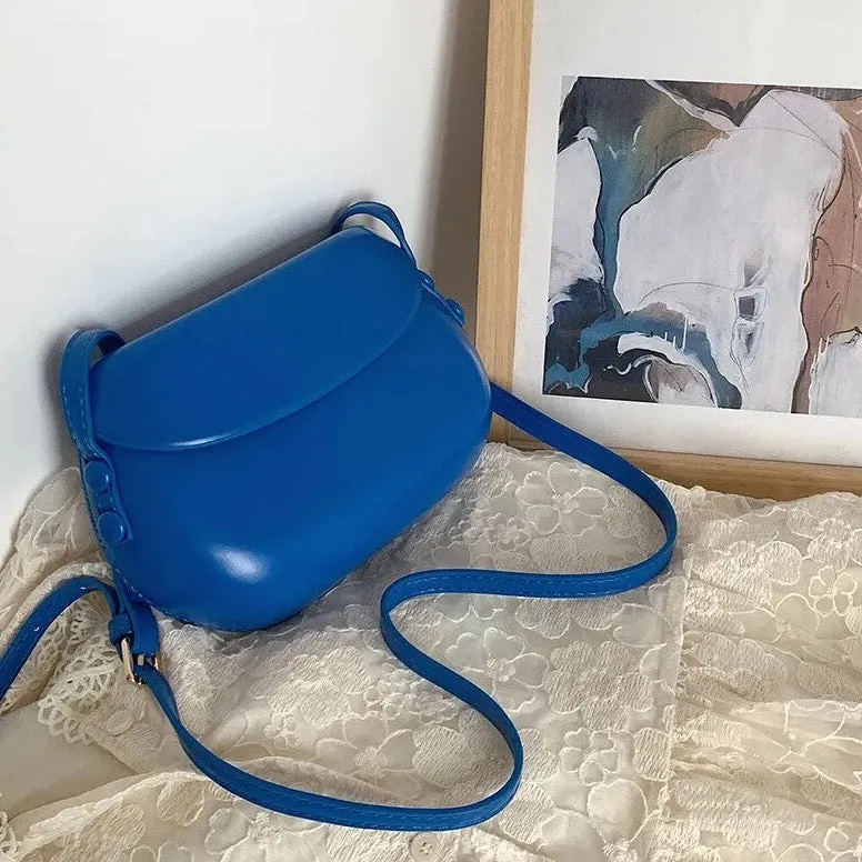 Eloise Candy Color Molded Saddle Bag