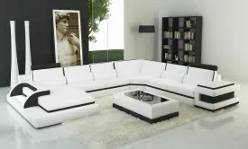 F1588 Leather Sectional Sofa with Coffee Table