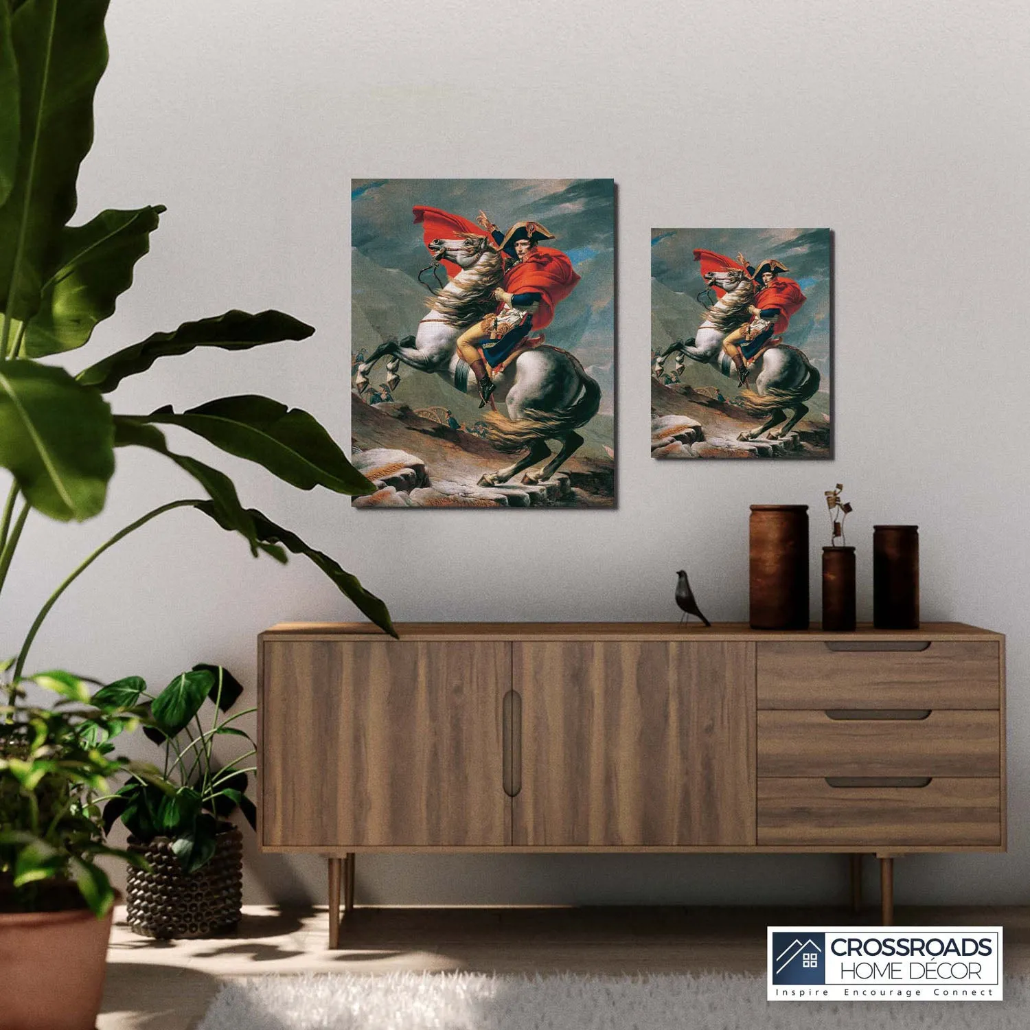 Fine Art Oil Painting Jacques Louis David Napoleon Crossing The Alps Canvas Print, Napoleon Portrait, Napoleon Painting, Ready To Hang for Living Room Home Wall Decor, C2433