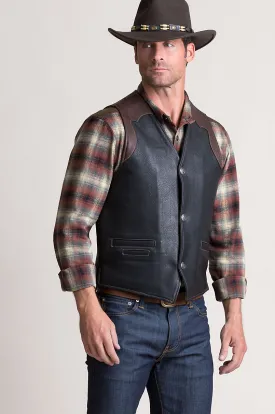 Garrison Bison Leather Vest with Concealed Carry Pockets - Tall