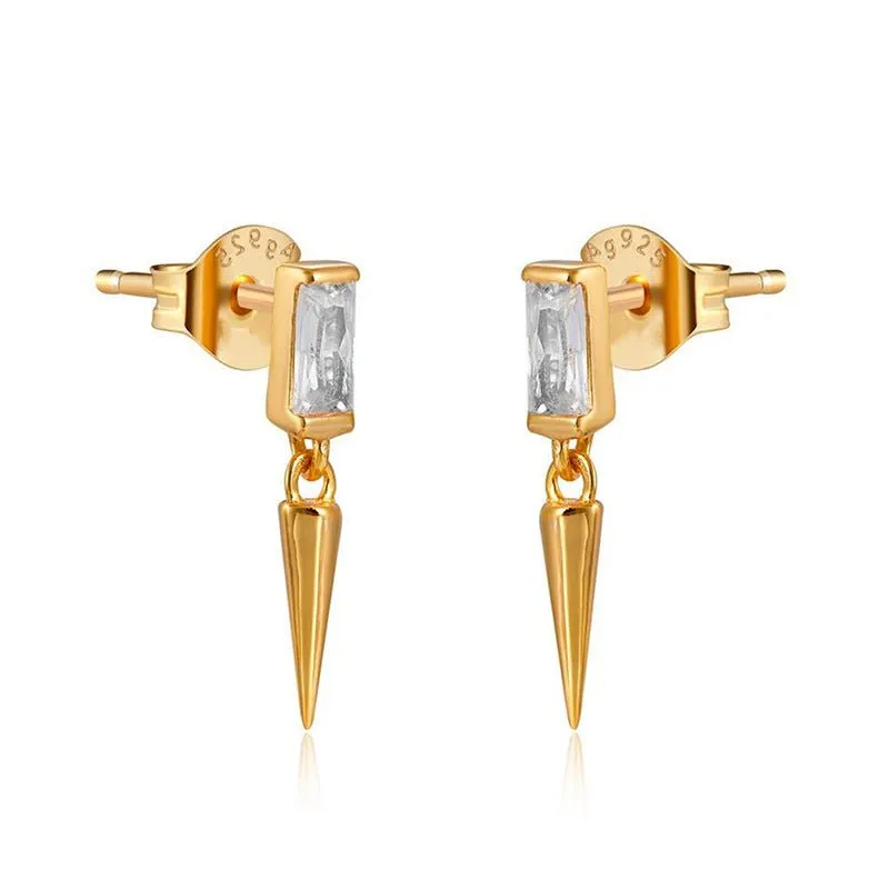 Get to the Point Colored Zircon Stud Drop Earrings