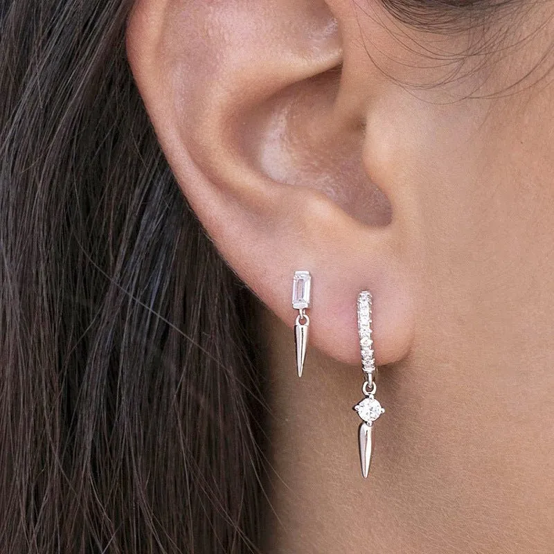 Get to the Point Colored Zircon Stud Drop Earrings