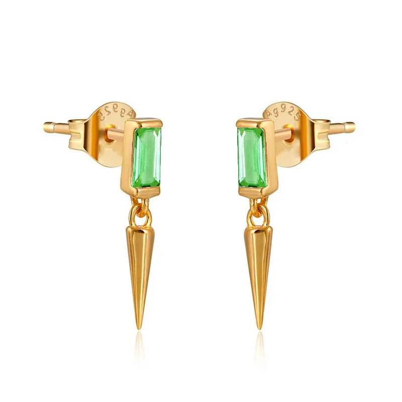 Get to the Point Colored Zircon Stud Drop Earrings