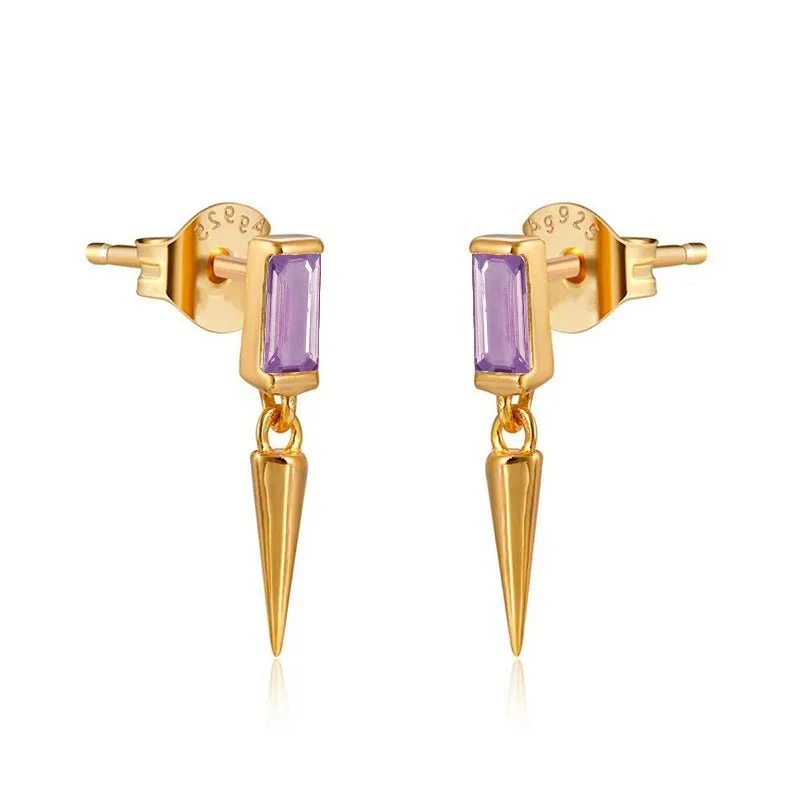 Get to the Point Colored Zircon Stud Drop Earrings