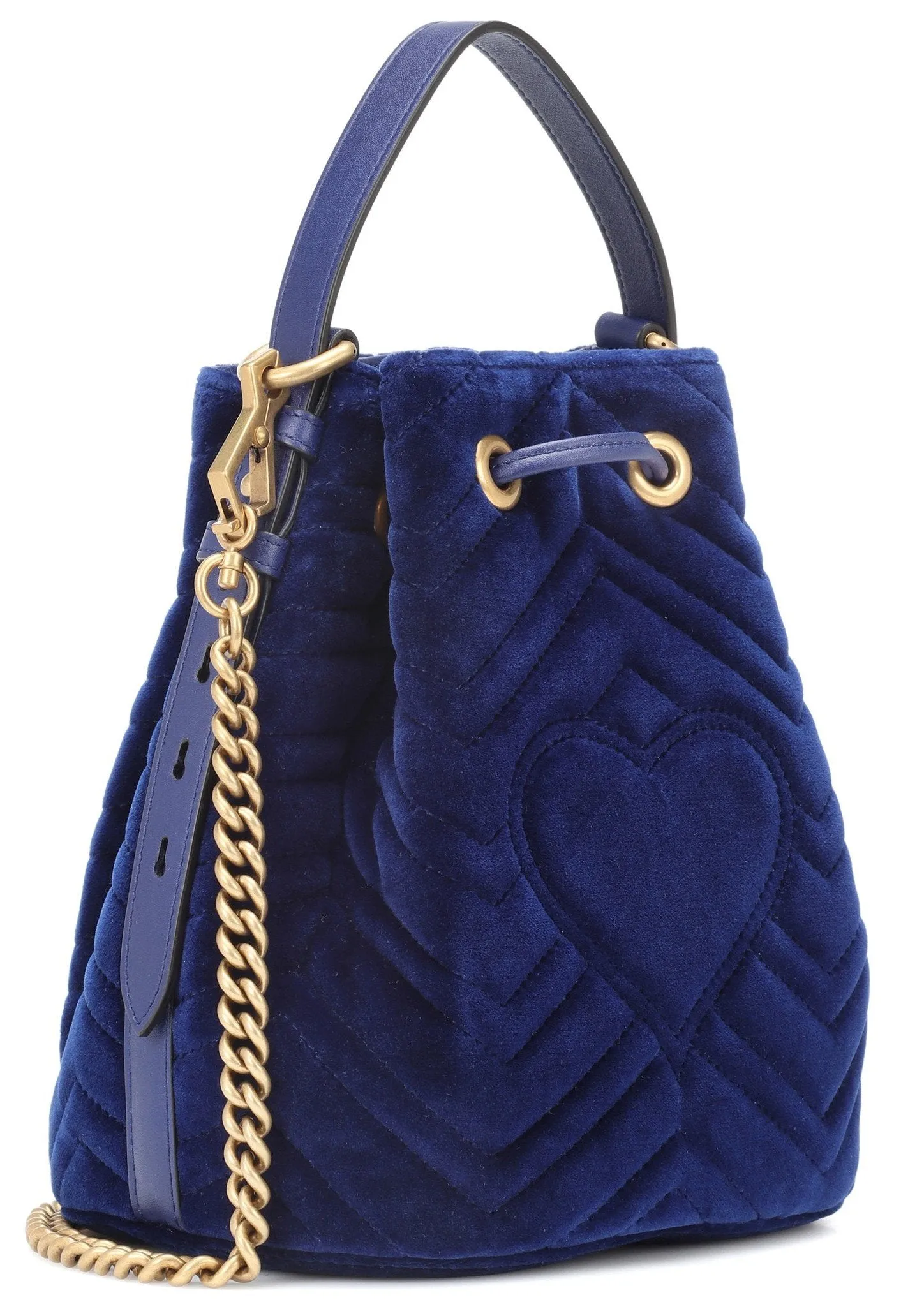 GG Marmont Velvet Bucket Bag - Blue, Black, Red