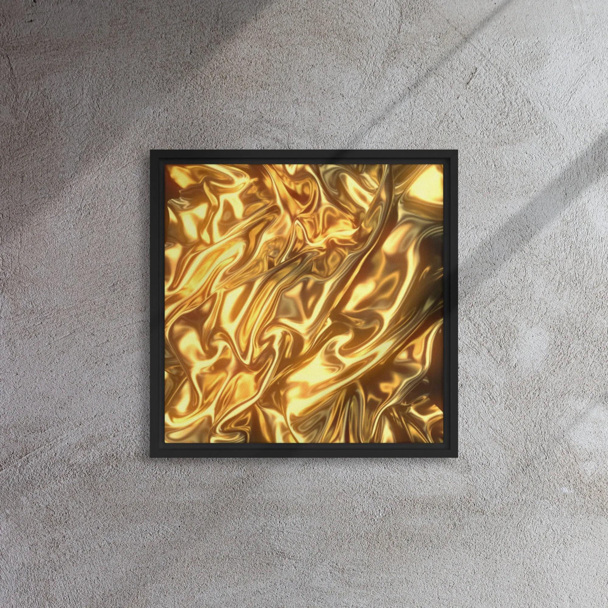 Golden Ripples Framed Canvas Print