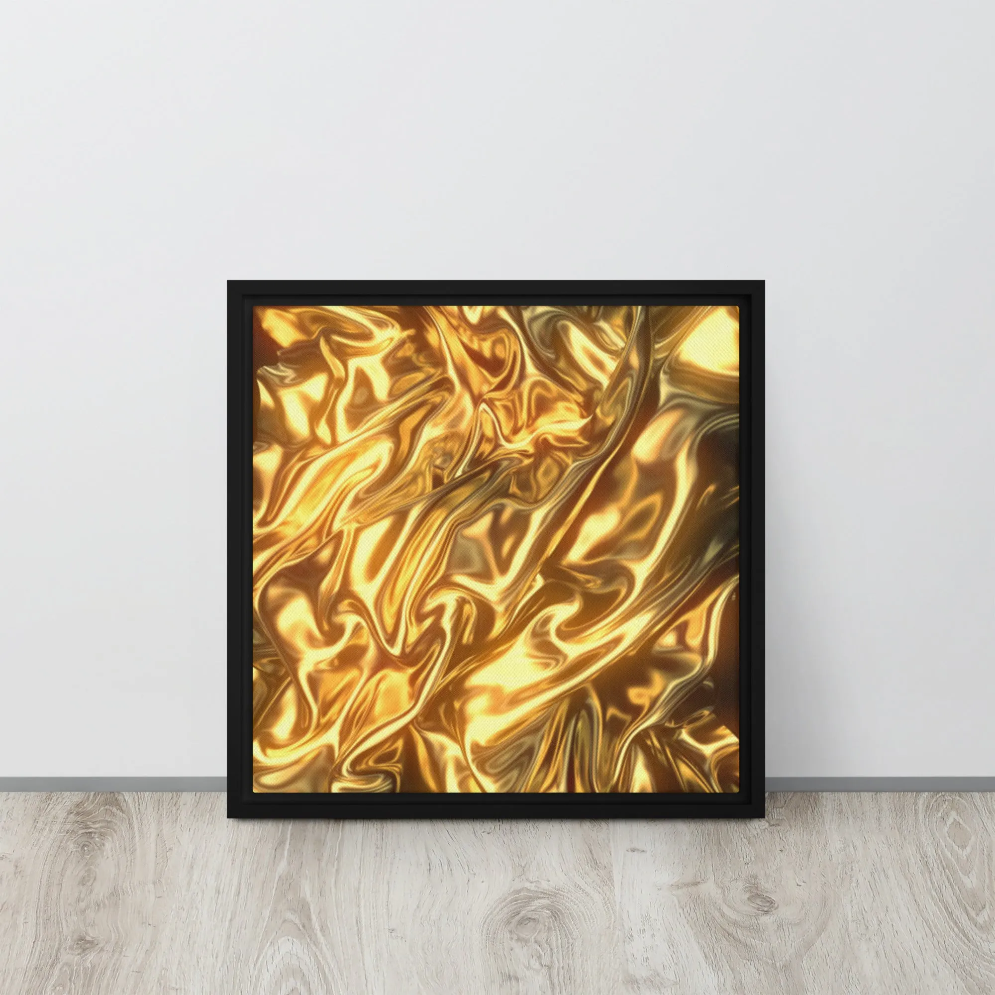 Golden Ripples Framed Canvas Print