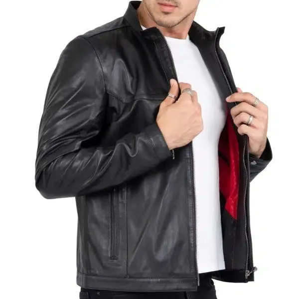 Lamb Premium Leather Men's Black Biker Jacket