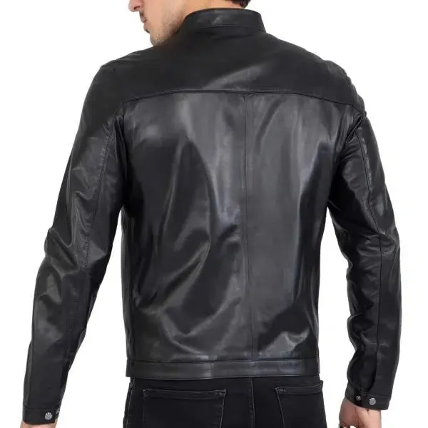 Lamb Premium Leather Men's Black Biker Jacket