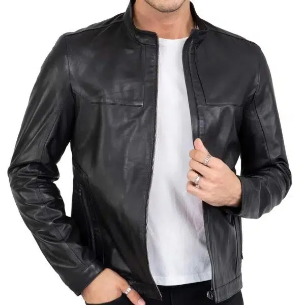 Lamb Premium Leather Men's Black Biker Jacket