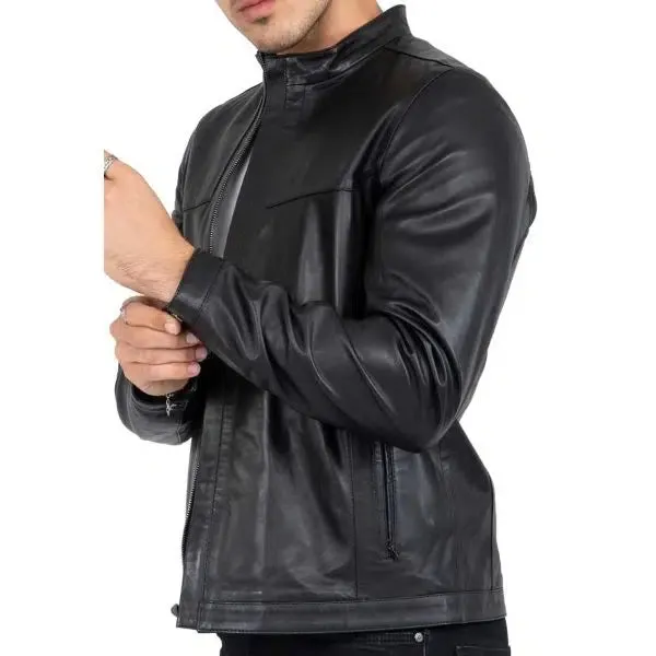 Lamb Premium Leather Men's Black Biker Jacket